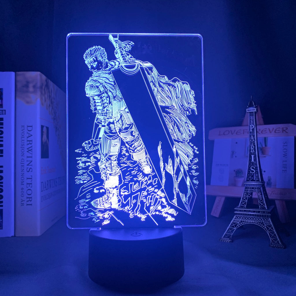 Acrylic Led Night Light Anime Berserk Guts for Bedroom Decorative Nightlight Room Table Lamp Birthday Gift 3d Led Lamp Manga