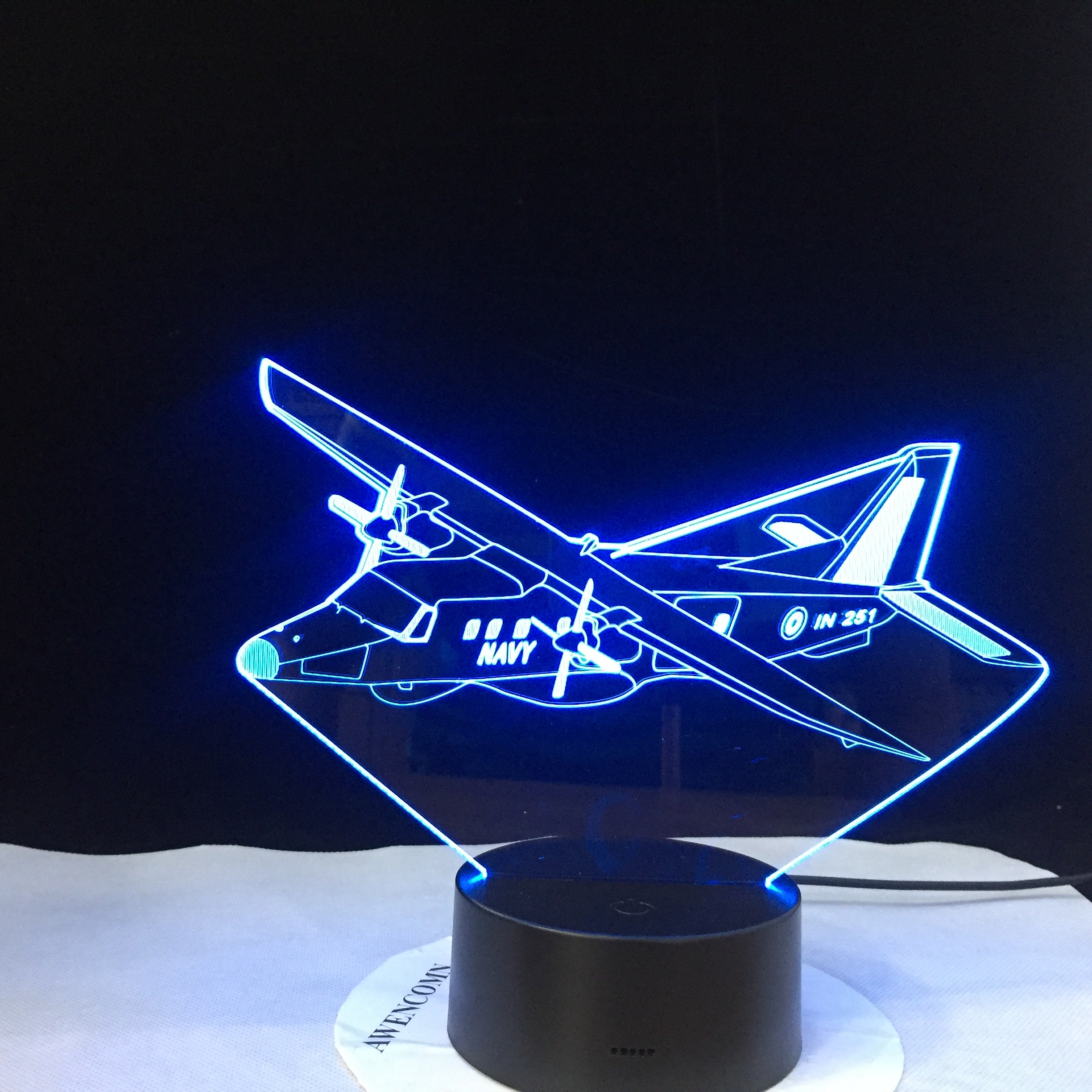Air Craft Airplane Toy 3D Night Lamp with Touch / Remote Control LED Light Christmas Gifts Kids Hobbies