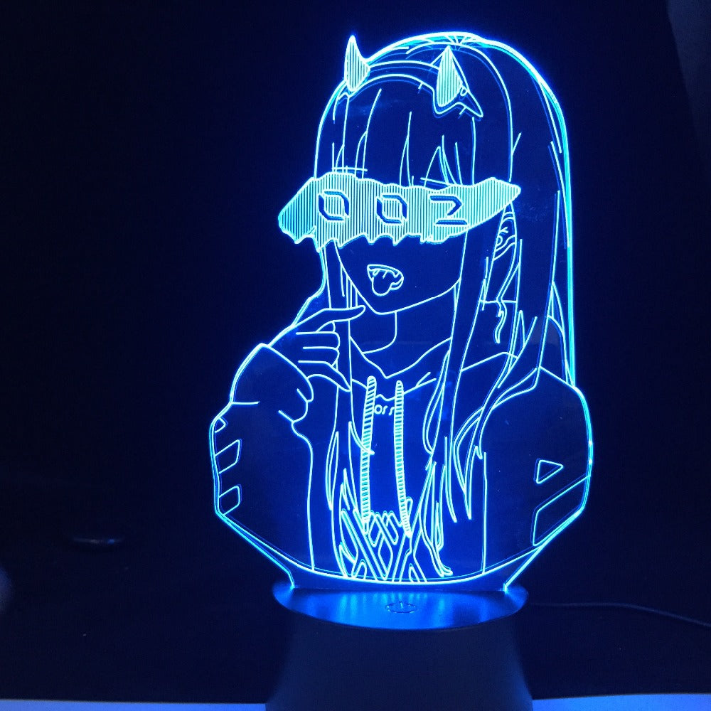 DARLING in the FRANXX Zero Two 002 3D Led Illusion Night Lights Anime Lamp Led Lighting For Birthday Girls Party Best gift