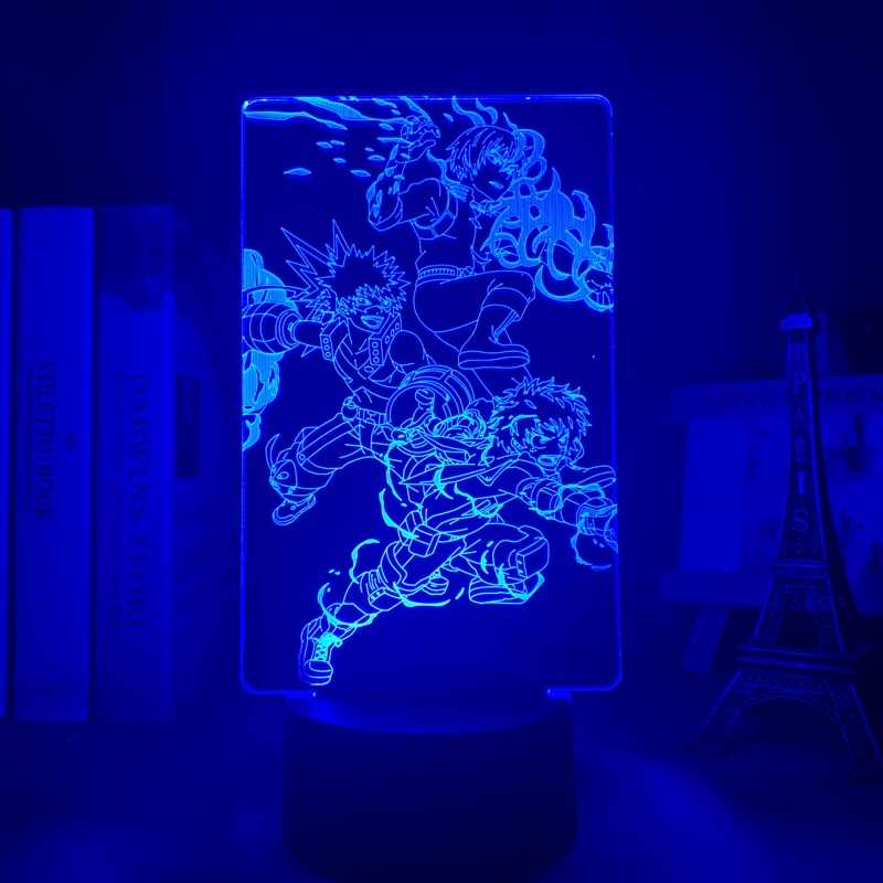 Anime Led Night Light My Hero Academia Izuku for Bedroom Decor Birthday Gift Manga My Hero Academia Shoto 3d Light Bakugo