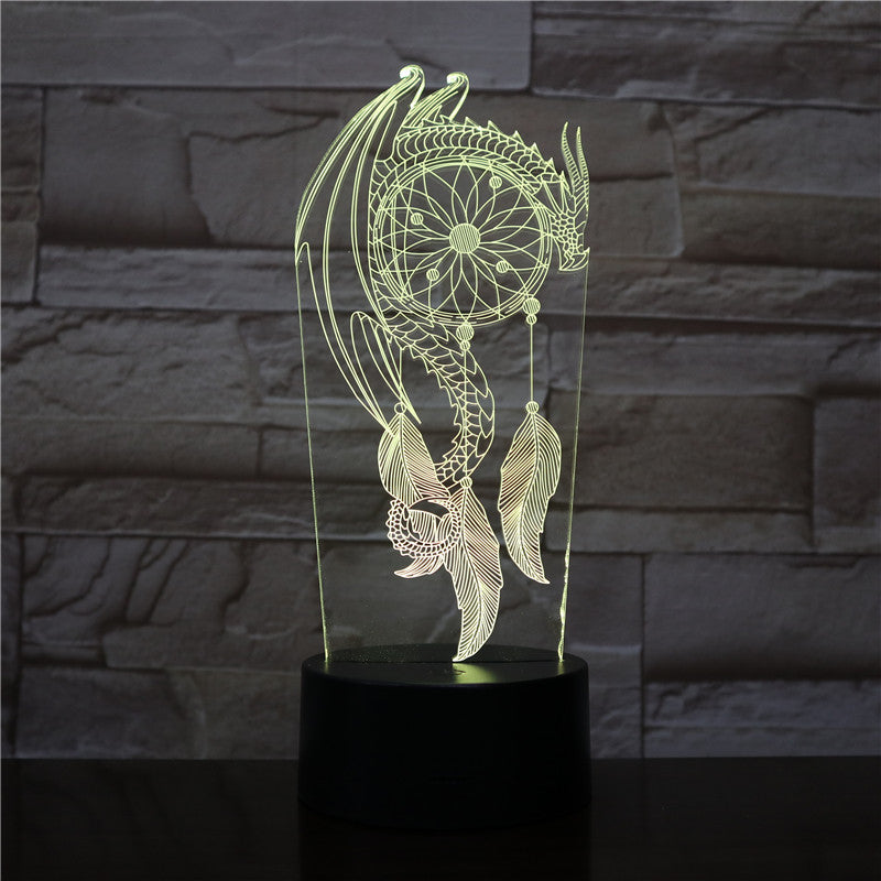 Valentine Wind Chimes Table Lamp Switch Dream Catcher 3D Drop Touch Night Light Bedroom Party Desk Decor Lamp Girls xmas Gift
