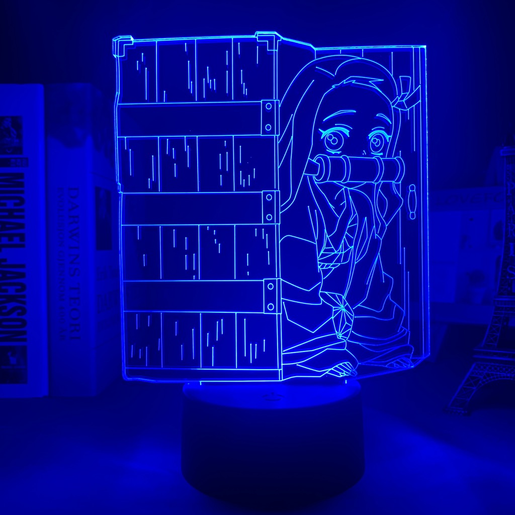 Acrylic Led Night Lamp Anime demon slayer kimetsu no yaiba Nezuko Kamado for Bedroom Decorative Birthday Gift 3d Table Light