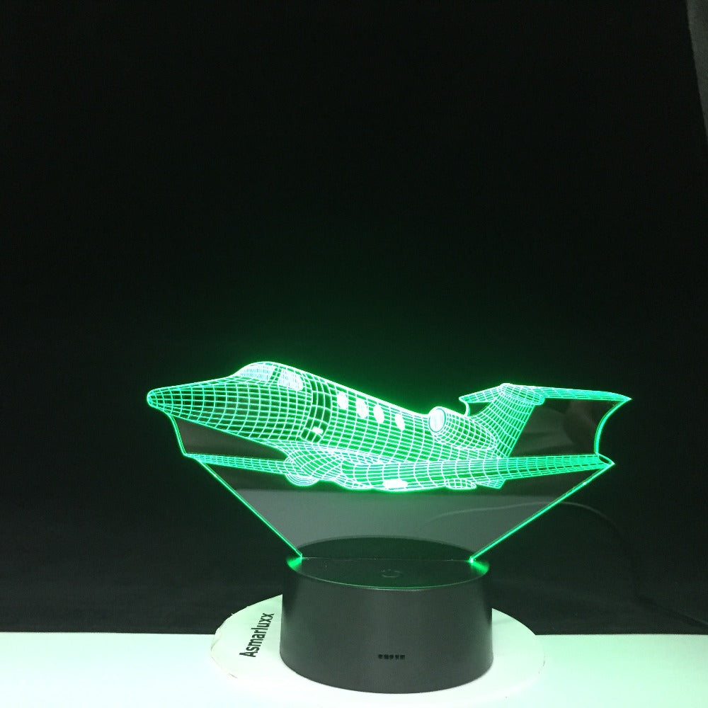 Air Plane 3D LED Night Light 16 Colors Changing Lamp Aircraft Christmas Light Acrylic Illusion Desk Lamp For Kids Drop Gift 2074