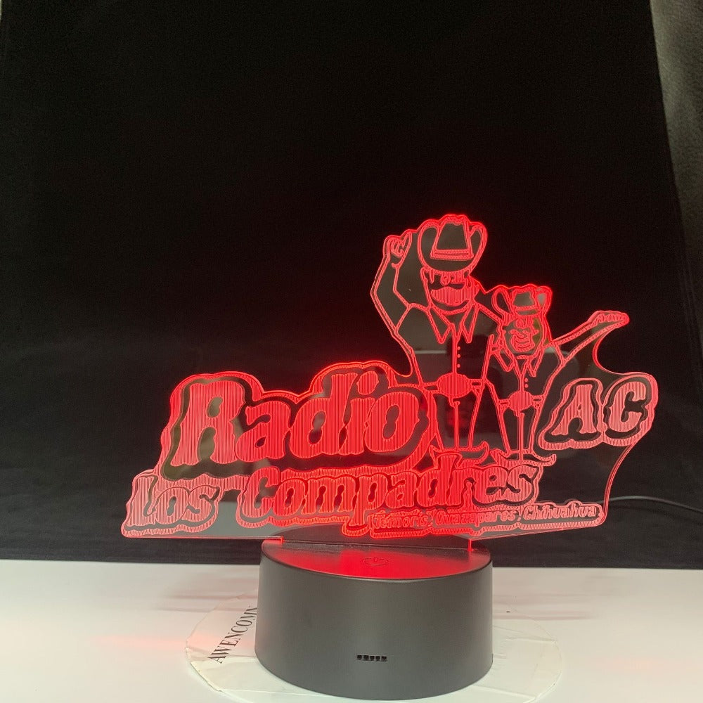Radio AC Los Compadres 3d lamp Patty Table Lamp Acrylic Creative Decorations Bedroom Sleeping LED Nightlight Gift Dropshipping