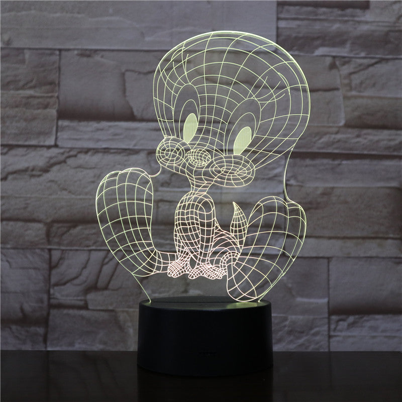 TweetyBird 3D LED Night Light USB Touch Sensor RGB Decoration Child Kids Gift Cartoon Action Figure Table Lamp Bedroom Dropship