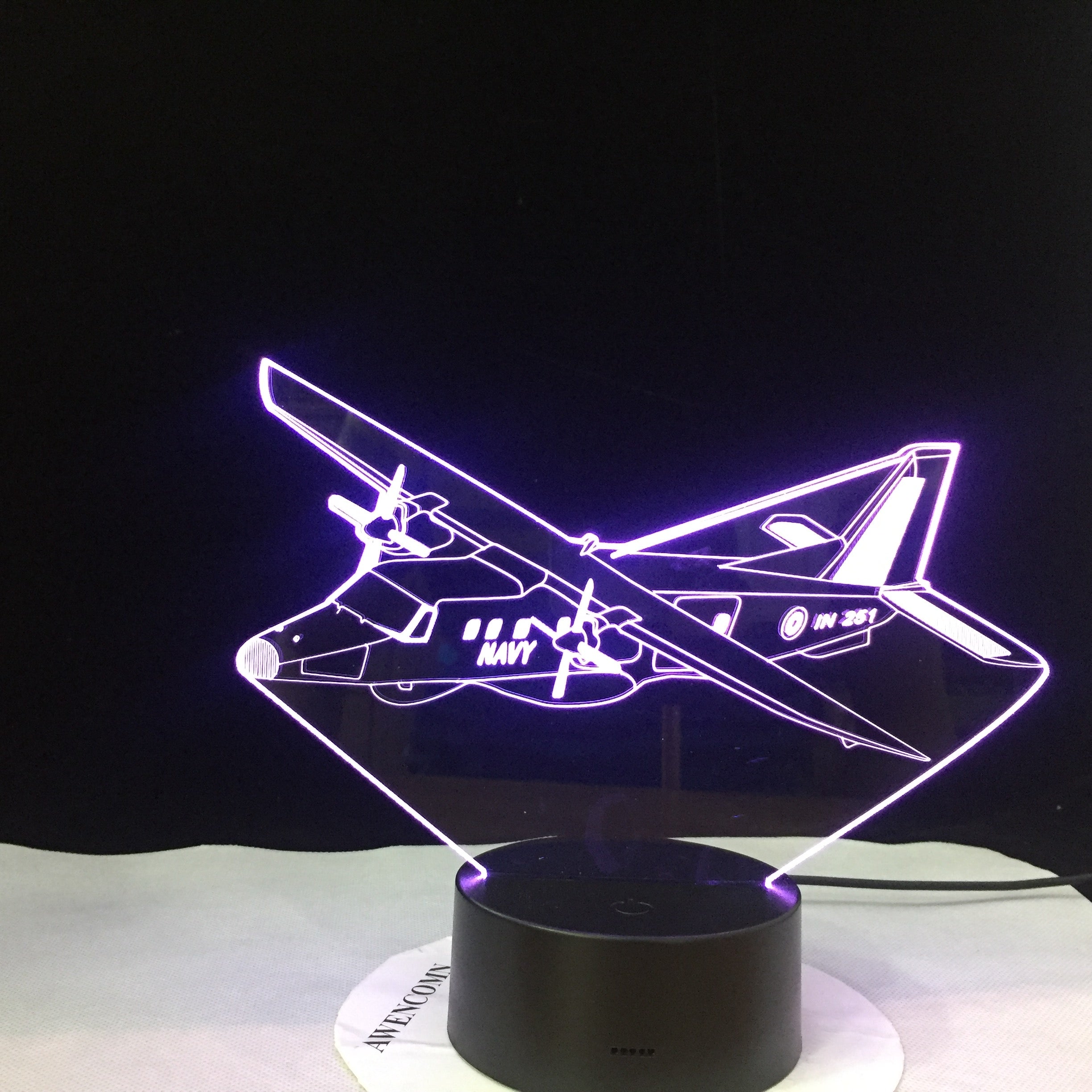 Air Craft Airplane Toy 3D Night Lamp with Touch / Remote Control LED Light Christmas Gifts Kids Hobbies