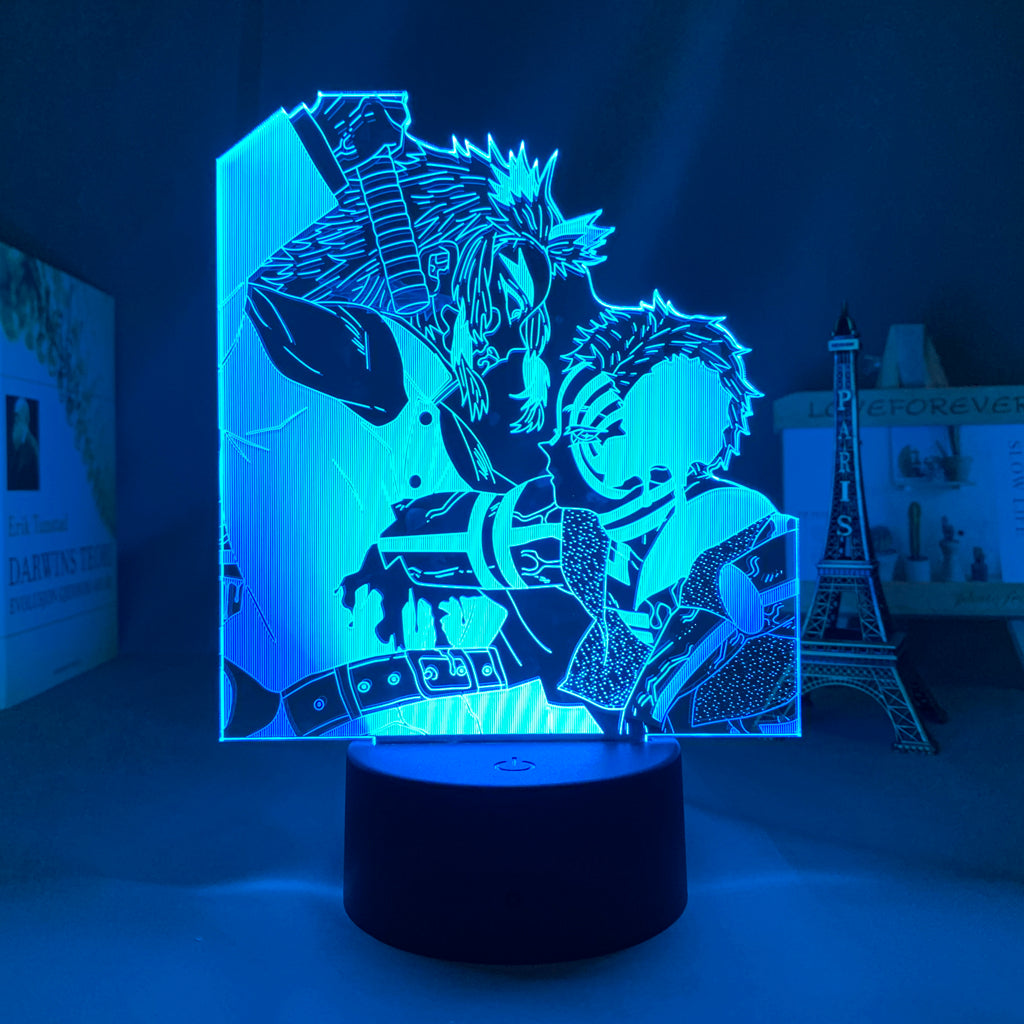 Kimetsu No Yaiba LED Night Light for Childrens gifts Bedroom Decoration Demon Slayer Kyojuro Rengoku 3D Neon Lights