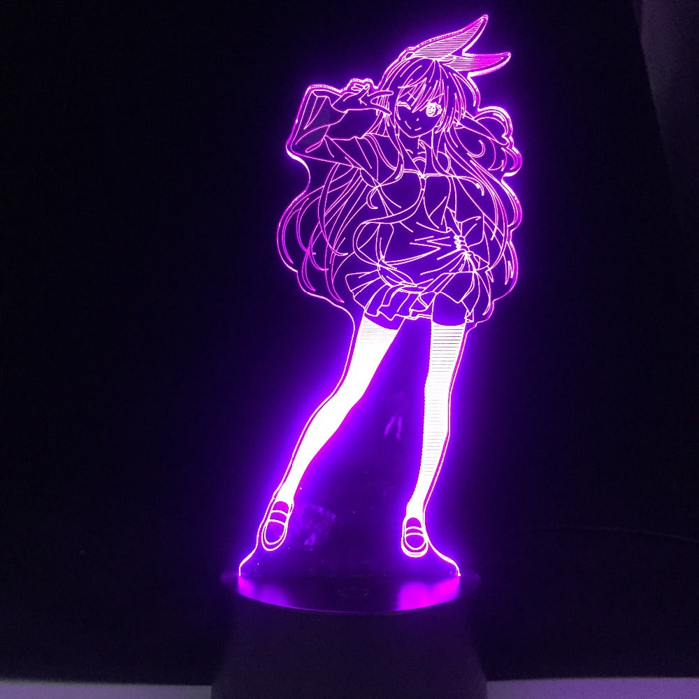 Cute Japanese Waifu 3D Night light Anime Lamp Yumeko Jabami From Kakegurui Compulsive Gambler Decor USB Nightlight Dropshipping
