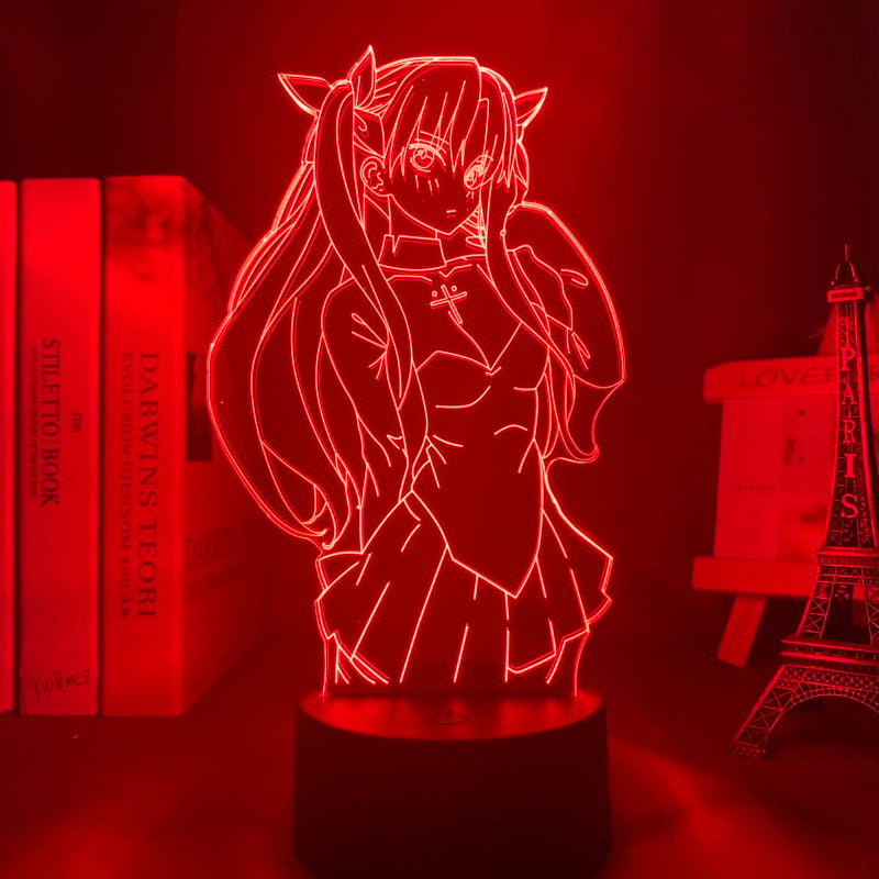 3d Lamp Anime Fate Stay Night Rin Tohsaka Night Light for Kids Room Decor Birthday Gift Manga Fate Stay Night Lamp Rin Tohsaka