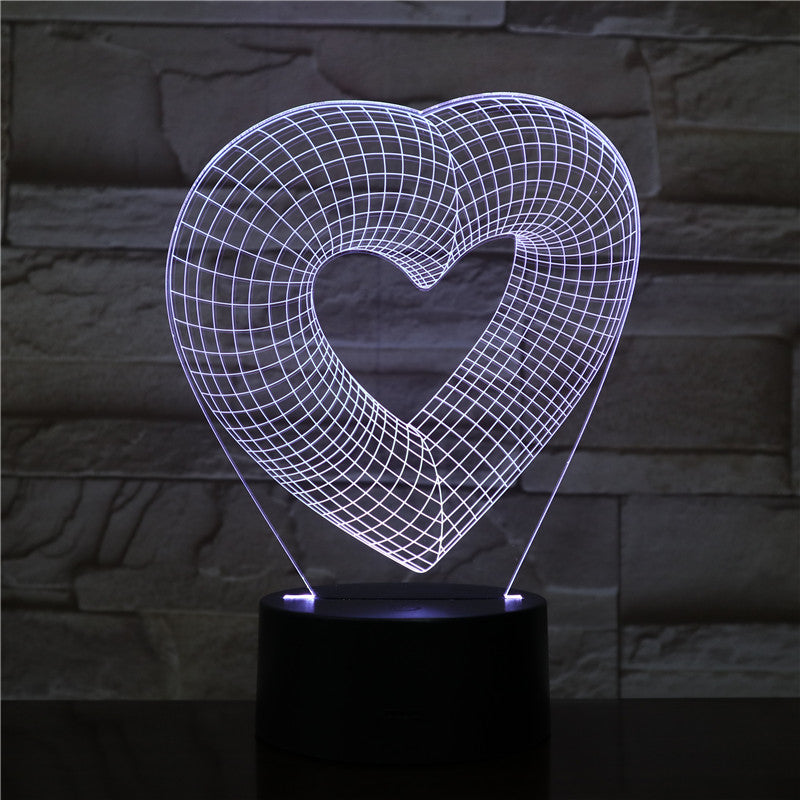 Hearts Remote Touch Control 7/16 Colors Change 3D LED Night Light Sleep Bedroom Decor Lamp Man Boys Lovers Dropship Gift 2047