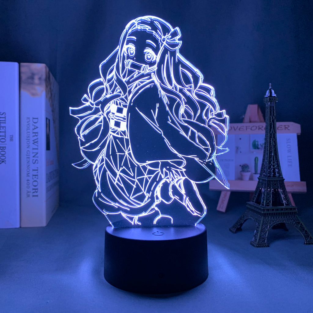 Kimetsu No Yaiba Nezuko Kamado Anime Figure 3D LED Night Lamp Home Decor Children's Festival Birthday gifts USB link Charging Neon Lights
