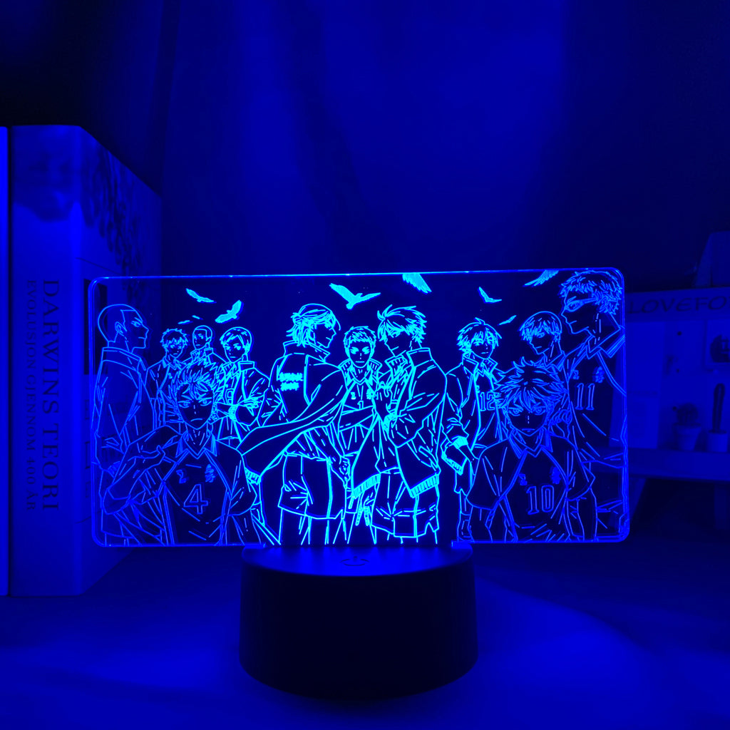 Haikyuu Karasuno Team Led Night Light Lamp for Bedroom Decor Nightlight Kids Child Birthday Gift Haikyu Karasuno Group 3d Lamp