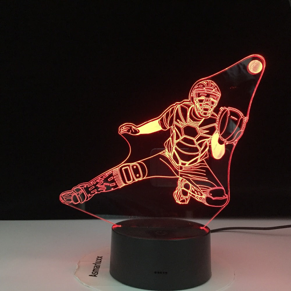 Baseball 3D Visual Lamp Colors Optical Illusion Touch Table Desk LED Night Light Great Kids Gift Home Decoration Dropshipping