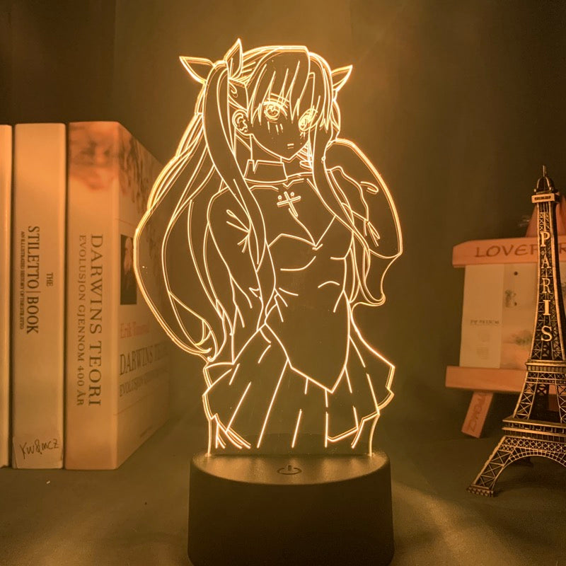 3d Lamp Anime Fate Stay Night Rin Tohsaka Night Light for Kids Room Decor Birthday Gift Manga Fate Stay Night Lamp Rin Tohsaka