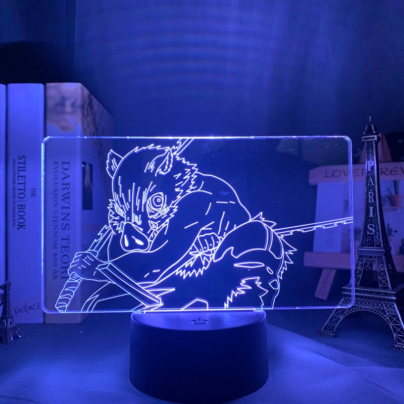 Kimetsu No Yaiba Inosuke Hashibira Small Night Light for Kids Home Decor USB link Charging Neon Lights 3D LED Lamp Anime