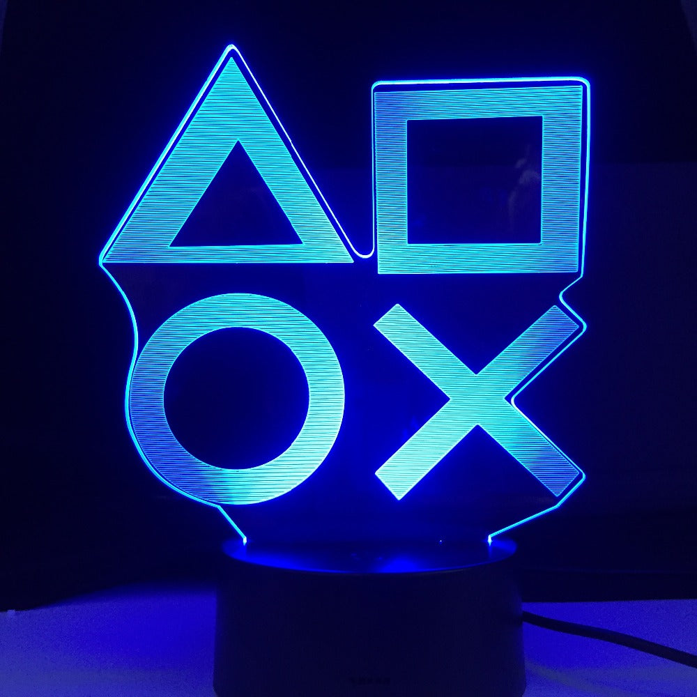 Console Icon Logo Gaming Room Desk Setup Lighting Decor LED Night Lamp on the table Game Sensor Light Gift for Kids Bedside