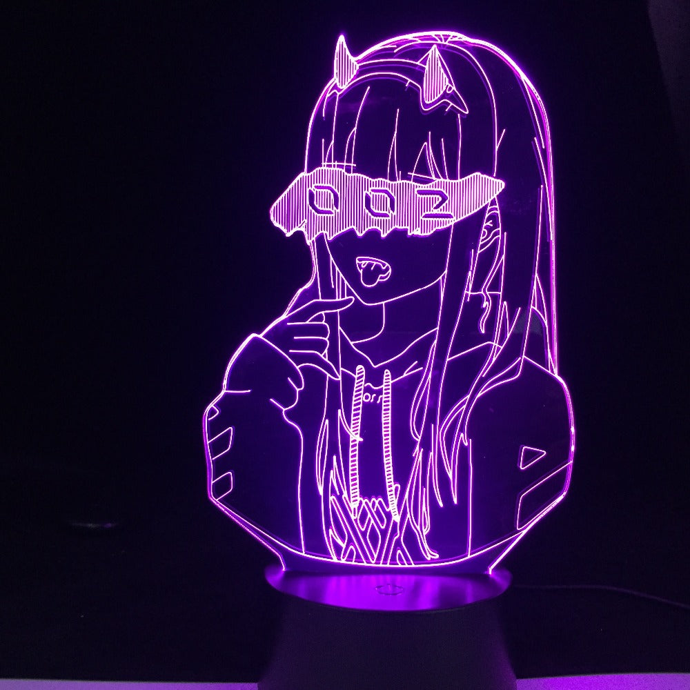 DARLING in the FRANXX Zero Two 002 3D Led Illusion Night Lights Anime Lamp Led Lighting For Birthday Girls Party Best gift