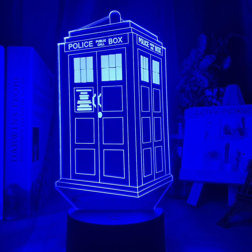 Doctor Who Call Box 3d Optical Led Night Light Lamp for Kids Bedroom Decoration Police Box Gift for Child Room Bedside Lamp