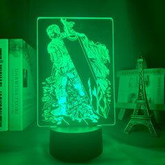 Acrylic Led Night Light Anime Berserk Guts for Bedroom Decorative Nightlight Room Table Lamp Birthday Gift 3d Led Lamp Manga