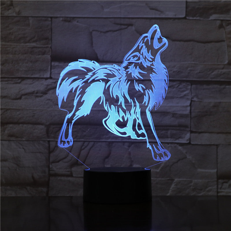 Desk Lamp 3D USB Led Visual Night Light Bedroom Bedside Lighting Mood Creative Wolf Lamp Sleeping Light Fixture Decor 1750