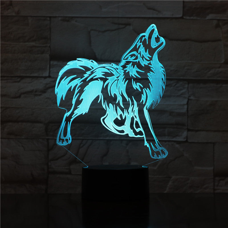 Desk Lamp 3D USB Led Visual Night Light Bedroom Bedside Lighting Mood Creative Wolf Lamp Sleeping Light Fixture Decor 1750