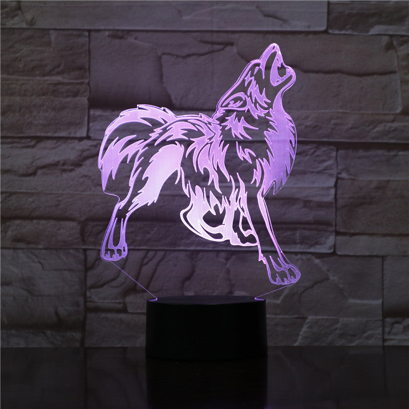 Desk Lamp 3D USB Led Visual Night Light Bedroom Bedside Lighting Mood Creative Wolf Lamp Sleeping Light Fixture Decor 1750