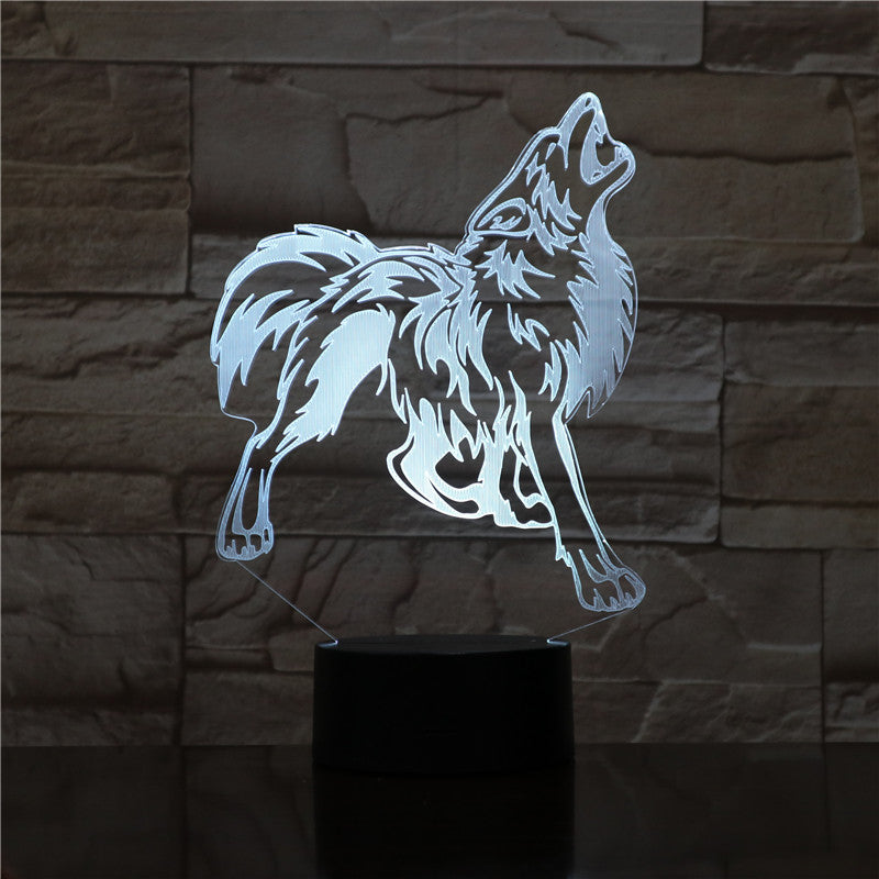 Desk Lamp 3D USB Led Visual Night Light Bedroom Bedside Lighting Mood Creative Wolf Lamp Sleeping Light Fixture Decor 1750