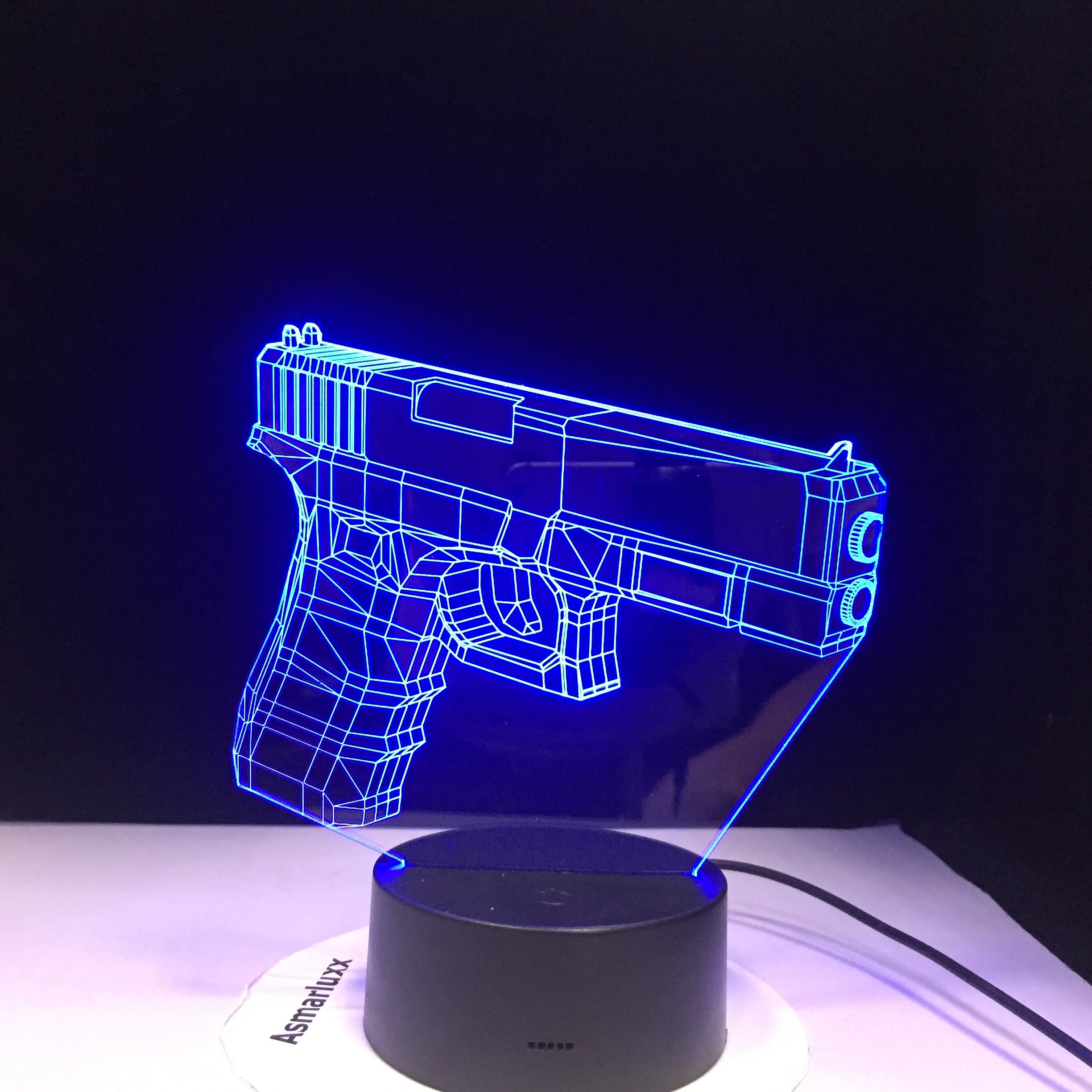 Infantry Night Light LED 3D Illusion USB Touch Sensor RGBW Child Kids Gift FPS Game Weapon Gun M4 AK 47 Table Lamp desk