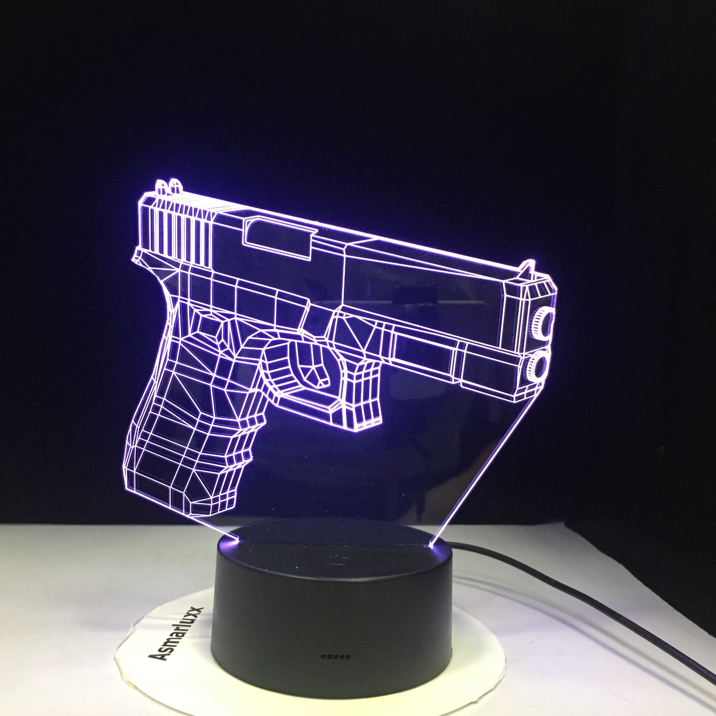 Infantry Night Light LED 3D Illusion USB Touch Sensor RGBW Child Kids Gift FPS Game Weapon Gun M4 AK 47 Table Lamp desk