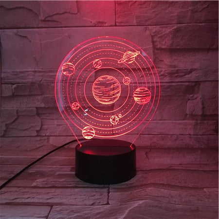 Solar System - 3D Optical Illusion LED Lamp Hologram