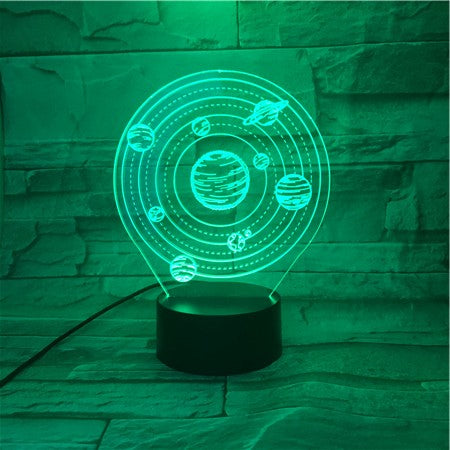Solar System - 3D Optical Illusion LED Lamp Hologram