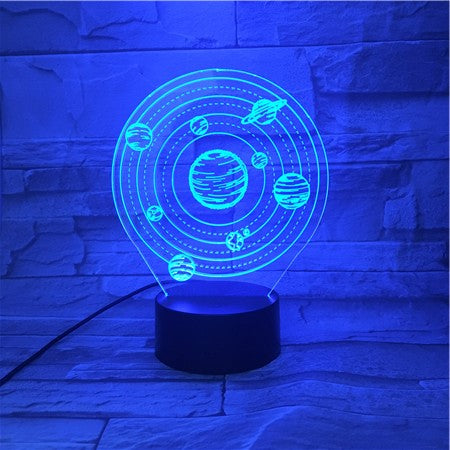 Solar System - 3D Optical Illusion LED Lamp Hologram