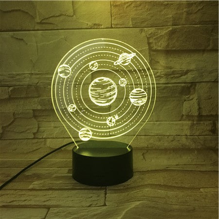 Solar System - 3D Optical Illusion LED Lamp Hologram