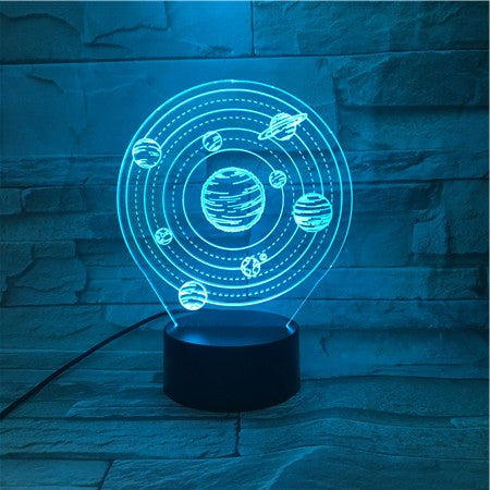 Solar System - 3D Optical Illusion LED Lamp Hologram