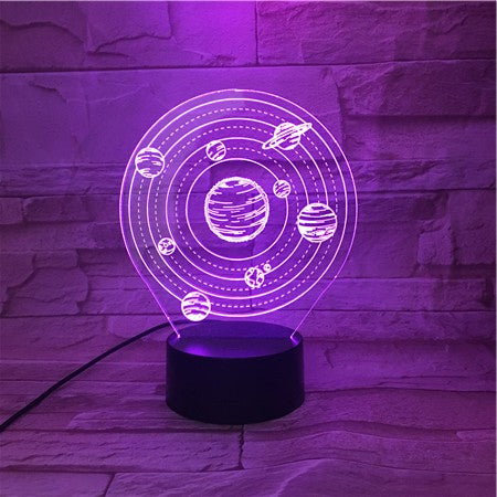 Solar System - 3D Optical Illusion LED Lamp Hologram