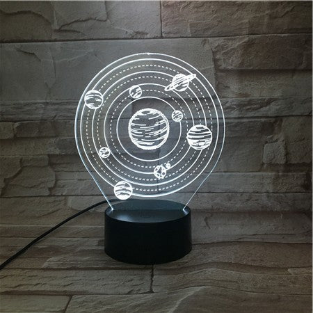Solar System - 3D Optical Illusion LED Lamp Hologram