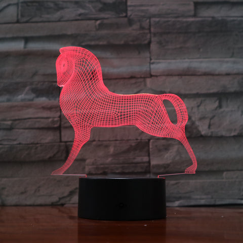 3D LED Lamp Pony Horse Animal 7 Colors Change USB Acrylic Small Night Light christmas Atmosphere Lights For Kids Toys 1100