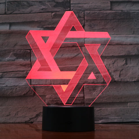 David star - 3D Optical Illusion LED Lamp Hologram