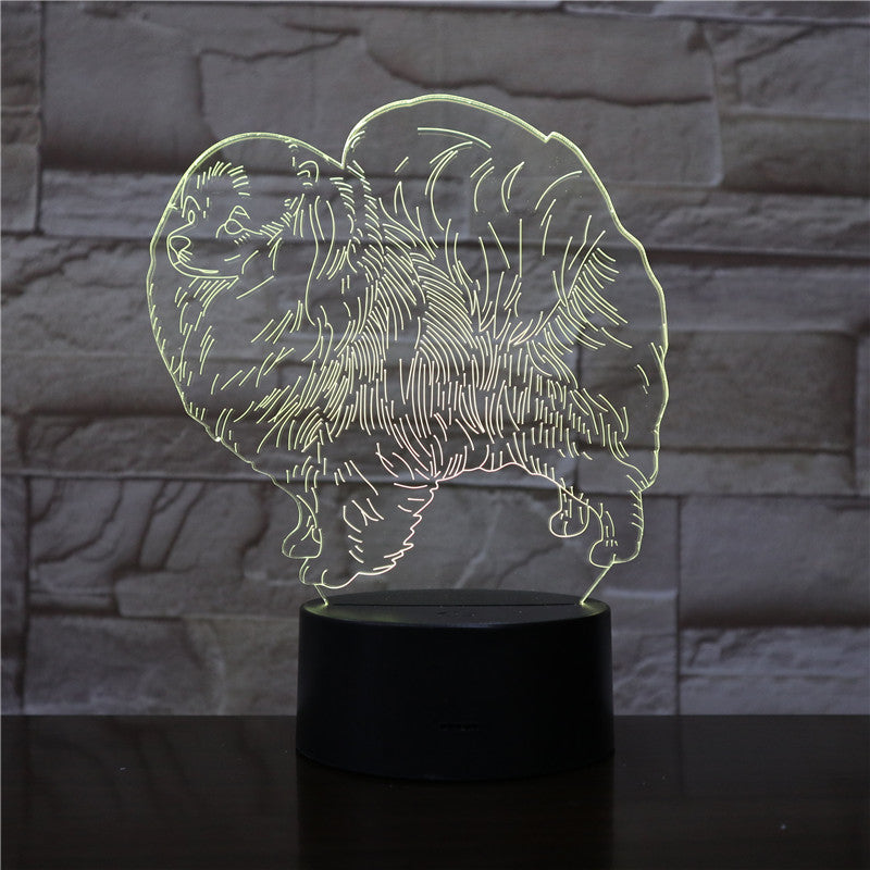 3D Animal Night Light LED Nightlight Dog Table Lamp Decoration Children Birthday New Year Christmas Friend Gift 1898