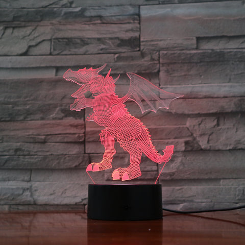 Dragon 1 - 3D Optical Illusion LED Lamp Hologram