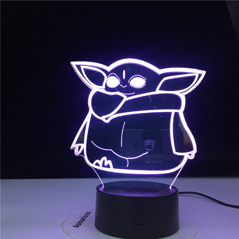 3d Led Night Light Star Wars Baby Yoda Figure for Kids Bedroom Decoration Child Gift Dropshipping Battery Powered Desk Lamp Meme