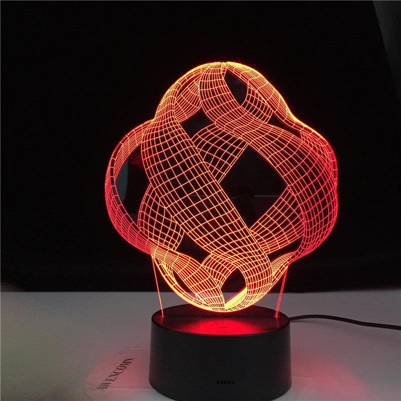 Abstract 3D Lamp LED 7 Colors Vision Decoration Touch Table Lamp USB Black Base Night Light Magical Holiday Dropshipping Gift
