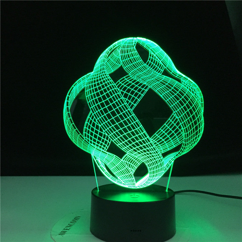 Abstract 3D Lamp LED 7 Colors Vision Decoration Touch Table Lamp USB Black Base Night Light Magical Holiday Dropshipping Gift