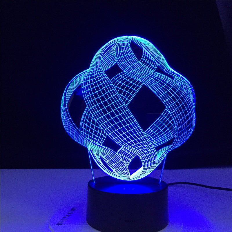 Abstract 3D Lamp LED 7 Colors Vision Decoration Touch Table Lamp USB Black Base Night Light Magical Holiday Dropshipping Gift