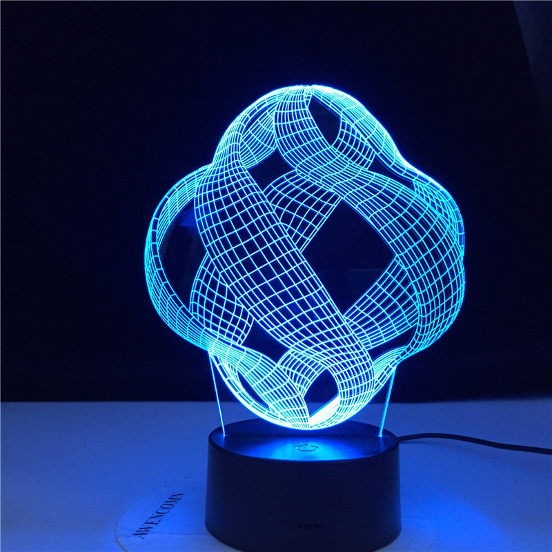 Abstract 3D Lamp LED 7 Colors Vision Decoration Touch Table Lamp USB Black Base Night Light Magical Holiday Dropshipping Gift