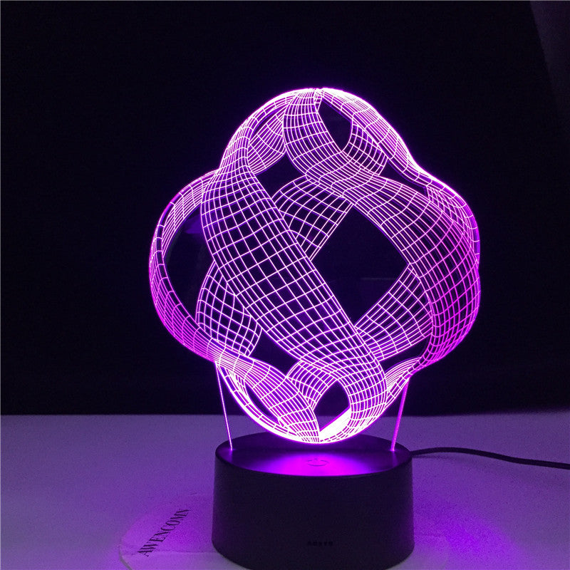 Abstract 3D Lamp LED 7 Colors Vision Decoration Touch Table Lamp USB Black Base Night Light Magical Holiday Dropshipping Gift