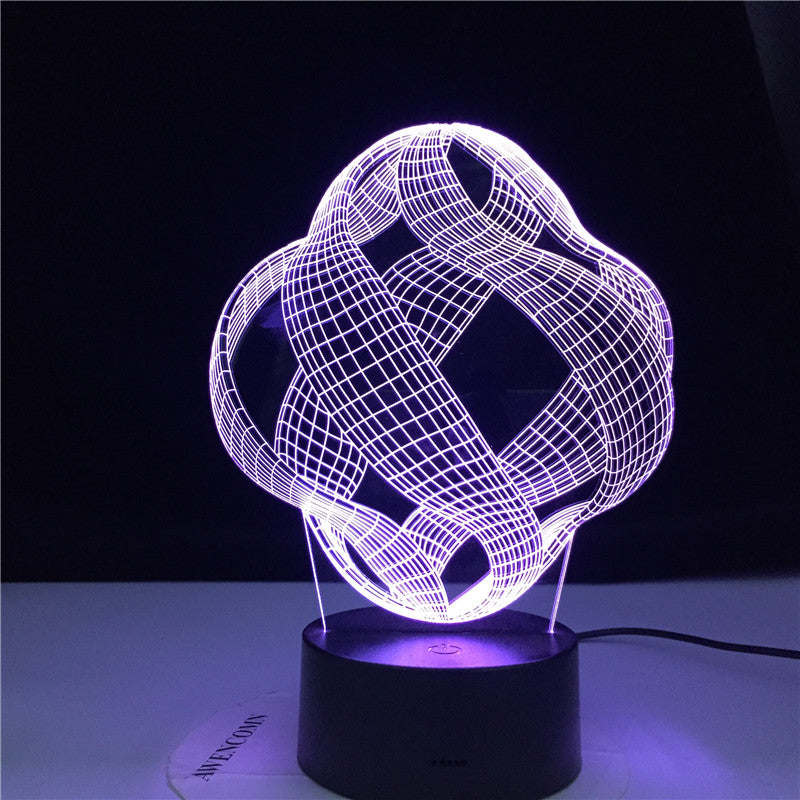 Abstract 3D Lamp LED 7 Colors Vision Decoration Touch Table Lamp USB Black Base Night Light Magical Holiday Dropshipping Gift