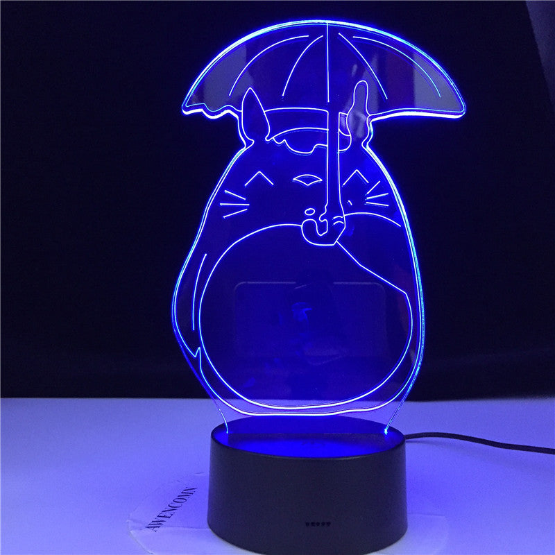 Totoro My Neighbor 3D Night light for Baby Bedroom Light Child Gift Led Night Lamp Totoro Umbrella Pretty Kids Led Nightlight