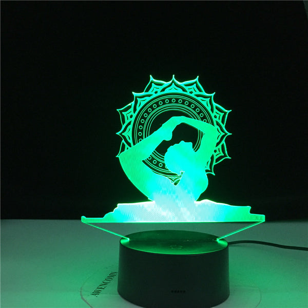 XM182-Lampe De Nuit Yoga Dance Panneau Acrylique 3D Lumières 7