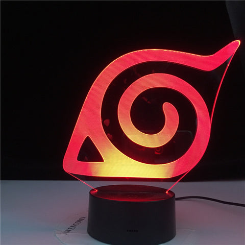 Konoha Naruto Logo Colorful Nightlight for Child Bedroom Decorative Light Cool Led Table Lamp Anime LED Night Light Gift for Him